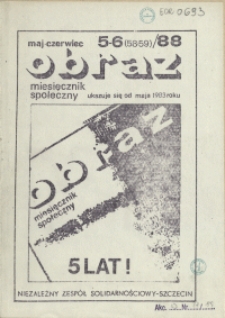 Obraz : miesięcznik społeczny. 1988 nr 5-6