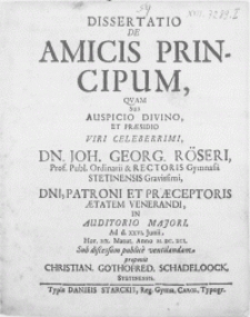 Dissertatio De Amicis Principum