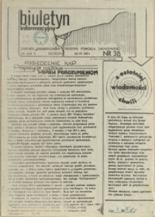 Biuletyn Informacyjny Zarządu "Solidarności" Regionu Pomorza Zachodniego. 1981 nr 38