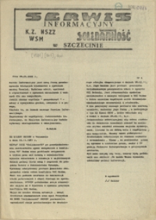 Serwis Informacyjny KZ NSZZ "Solidarność" WSM w Szczecinie. 1981 nr 1