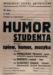 [Afisz. Inc.:] Akademicki Zespół Artystyczny Studentów z Poznania [...]