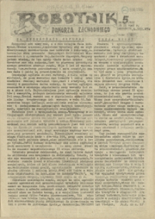 Robotnik Pomorza Zachodniego. 1987 nr 5