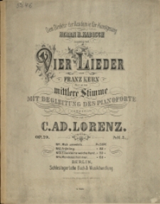 Vier Lieder : von Franz Kern : für eine mittlere Stimme mit Begleitung des Pianoforte : Op. 29 Nr. 2, Frühling