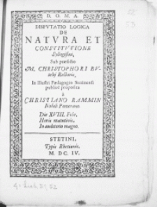 Disputatio Logica De Natura Et Constitutione Syllogismi