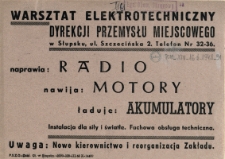 [Druk ulotny. Inc.:] Warsztat elektrotechniczny Dyrekcji Przemysłu Miejscowego [...]