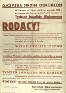 [Afisz. Inc.:] Ojczyzna swoim obrońcom [...]