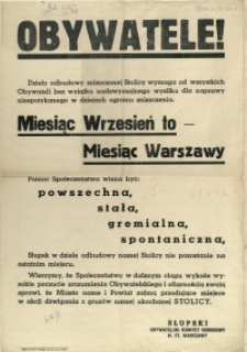 [Afisz] Obywatele! : [odbudowa Warszawy]