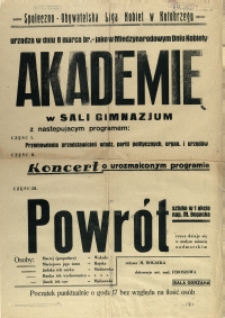 [Afisz. Inc.:] Społeczno-Obywatelska Liga Kobiet w Kołobrzegu urządza [...]