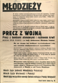 [Afisz. Inc.:] Młodzieży. W obliczu wielkich przemian społecznych [...]