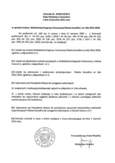 Uchwała Rady Miejskiej w Koszalinie nr XVII/214/2011