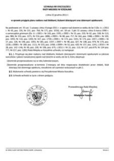 Uchwała Rady Miejskiej w Koszalinie nr XVII/216/2011