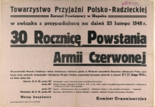 [Afisz] Towarzystwo Przyjaźni Polsko-Radzieckiej : [rocznica powstania Armii Czerwonej]