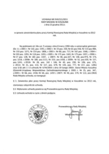 Uchwała Rady Miejskiej w Koszalinie nr XVII/221/2011