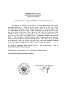 Uchwała Rady Miejskiej w Koszalinie nr XVII/222/2011