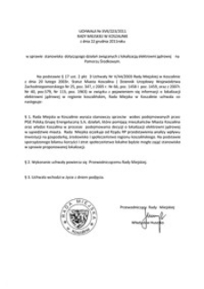 Uchwała Rady Miejskiej w Koszalinie nr XVII/223/2011