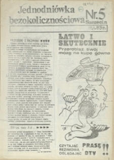 Jednodniówka Bezokolicznościowa. 1983 nr 5
