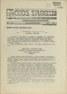 Głos Studencki : tygodnik Niezależnego Zrzeszenia Studentów. 1981 nr 3