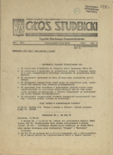 Głos Studencki : tygodnik Niezależnego Zrzeszenia Studentów. 1981 nr 4