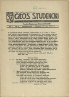 Głos Studencki : tygodnik Niezależnego Zrzeszenia Studentów. 1981 nr 10