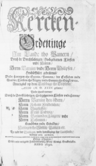 Kercken-Ordeninge im Lande tho Pamern Dorch [...] Fürsten unde Herren [...] Barnim unde Herrn Philipsen, Hochloeffliker gedechtnis, Beide Hertogen tho Stettin, Pamern, der Cassuben unde Wenden [...] etc. Anuenglick up dem Landdage tho Treptow, Anno M.D.XXXV. geslaten, Unde itzund verner, Dorch [...] Barnim den oeldern, Herrn Johann Friederichen, Herrn Boguslaffen, Herrn Ernst Ludwig, Herrn Barnim den Juengern unde Herrn Casimiren, Geveddern unde Gebroeder, Hertogen tho Stettin, Pammern etc. Up radr der Theologen, unde bewilliginge der Landstende, vornyet unde vormeret