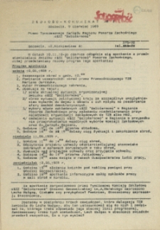 Jedność - Komunikat : pismo Tymczasowego Zarządu Regionu Pomorza Zachodniego NSZZ "Solidarność". 1989 nr 3