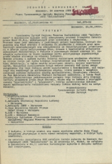 Jedność - Komunikat : pismo Tymczasowego Zarządu Regionu Pomorza Zachodniego NSZZ "Solidarność". 1989 nr 8