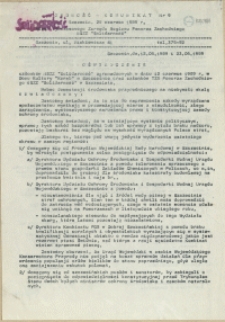 Jedność - Komunikat : pismo Tymczasowego Zarządu Regionu Pomorza Zachodniego NSZZ "Solidarność". 1989 nr 9