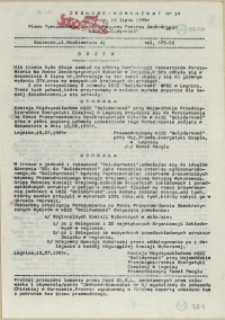 Jedność - Komunikat : pismo Tymczasowego Zarządu Regionu Pomorza Zachodniego NSZZ "Solidarność". 1989 nr 14
