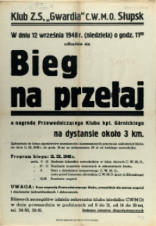 [Afisz. Inc.:] Bieg na przełaj