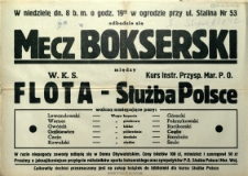 [Afisz. Inc.:] Mecz Bokserski
