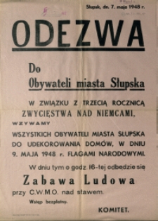 [Afisz] Odezwa do Obywateli miasta Słupska