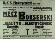 [Afisz. Inc.:] Towarzyski Mecz Bokserski