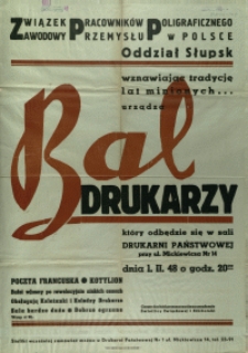 [Afisz. Inc.:] Bal Drukarzy