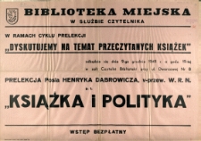 [Afisz] Biblioteka Miejska w służbie czytelnika