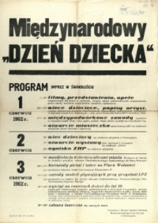 [Afisz] Międzynarodowy "Dzień Dziecka"