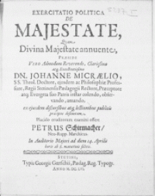 Exercitatio Politica De Majestate