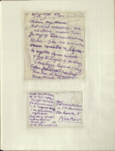 Listy Stanisława Ignacego Witkiewicza do żony Jadwigi z Unrug&oacute;w Witkiewiczowej. List z 21.09.1931. Kartka pocztowa z 22.09.1931.