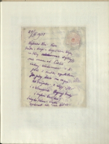 Listy Stanisława Ignacego Witkiewicza do żony Jadwigi z Unrugów Witkiewiczowej. List z 24.09.1931.
