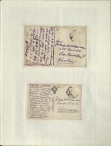 Listy Stanisława Ignacego Witkiewicza do żony Jadwigi z Unrugów Witkiewiczowej. Kartka pocztowa z 06.10.1931. Kartka pocztowa z 07.10.1931.