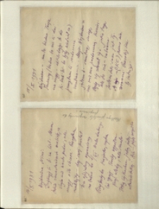 Listy Stanisława Ignacego Witkiewicza do żony Jadwigi z Unrugów Witkiewiczowej. List z 15.10.1931. List z 17.10.1931.