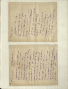 Listy Stanisława Ignacego Witkiewicza do żony Jadwigi z Unrugów Witkiewiczowej. List z 19.10.1931. List z 21.10.1931.