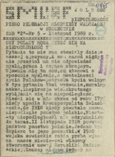 Smurf : pismo Federacji Młodzieży Walczącej. ZSB 2, Technikum Poligraficzne, Zas. Poligraficzna. 1989 nr 5