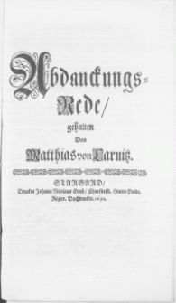 Abdanckungs-Rede
