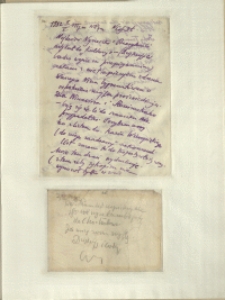 Listy Stanisława Ignacego Witkiewicza do żony Jadwigi z Unrugów Witkiewiczowej. List z 01.05.1932. Karta pocztowa z 02.05.1932.