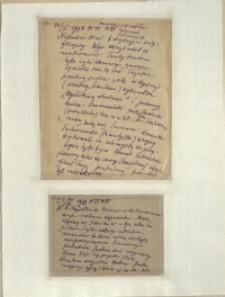 Listy Stanisława Ignacego Witkiewicza do żony Jadwigi z Unrugów Witkiewiczowej. List z 20.05.1933. Kartka pocztowa z 23.05.1933.