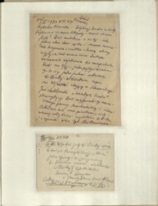 Listy Stanisława Ignacego Witkiewicza do żony Jadwigi z Unrugów Witkiewiczowej. List z 31.05.1933. Kartka pocztowa z 01.06.1933.