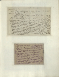 Listy Stanisława Ignacego Witkiewicza do żony Jadwigi z Unrugów Witkiewiczowej. List z 08. lub 09.06.1933. Kartka pocztowa z 10.06.1933.