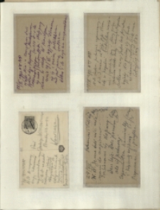 Listy Stanisława Ignacego Witkiewicza do żony Jadwigi z Unrugów Witkiewiczowej. Kartka pocztowa z 15.06.1933. Karta pocztowa z 17.06.1933. Karta pocztowa z 22.07.1933. Karta pocztowa z 24.07.1933.