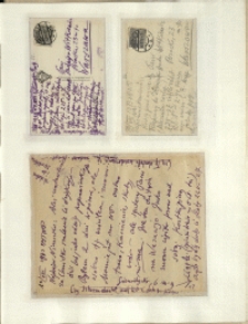 Listy Stanisława Ignacego Witkiewicza do żony Jadwigi z Unrugów Witkiewiczowej. Kartka pocztowa z 09.08.1933. Kartka pocztowa z 10.08.1933. List z 12.08.1933.