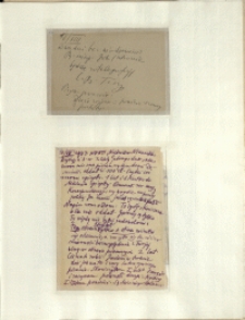 Listy Stanisława Ignacego Witkiewicza do żony Jadwigi z Unrugów Witkiewiczowej. Kartka pocztowa z 18.08.1933. List z 20.08.1933.